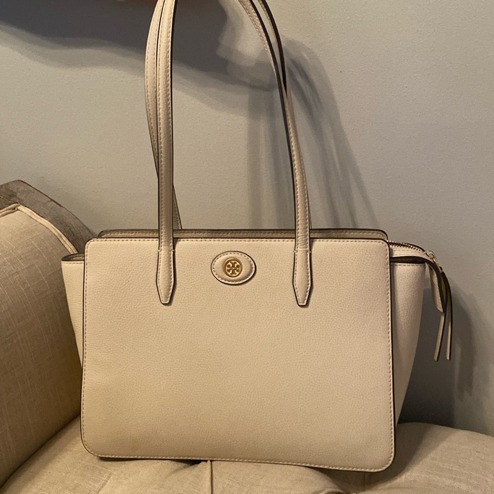 Tory Burch Robinson Leather Tote, new cream color.